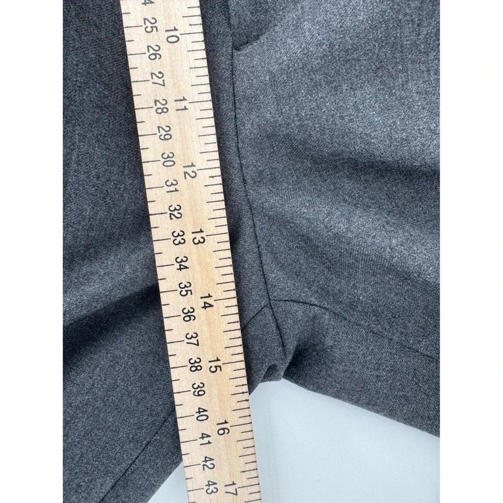 Banana Republic Mens 38L Wool Blend Pleated Cuffed Dress Pants Charcoal Grey‎